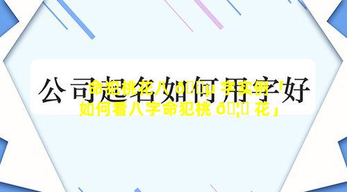 命犯桃花八 🐵 字实例「如何看八字命犯桃 🦅 花」